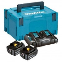 Два аккумулятора Makita BL1850B и ЗУ DC18RC в кейсе MakPac 197629-2