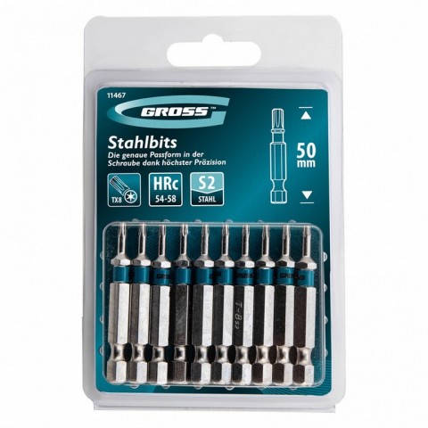 Бита Torx 8 х 50, сталь S2, 10 шт. Gross