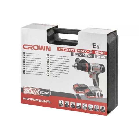 Аккумуляторный ударный шуруповерт CROWN CT21075HMX-2 BMC