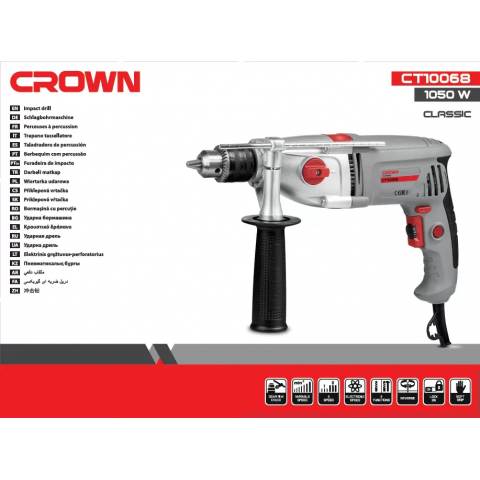 CROWN дрель CT10068