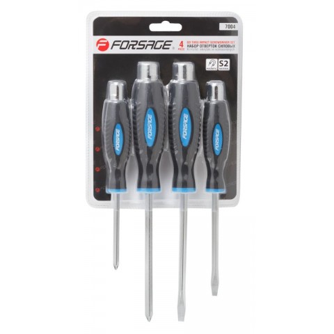 Набор отверток силовых магнитных "Profi"4 предмета(SL:5.5х100,6.5х125мм; PH:1х75,2х125мм)в блистере 26905 F-7004