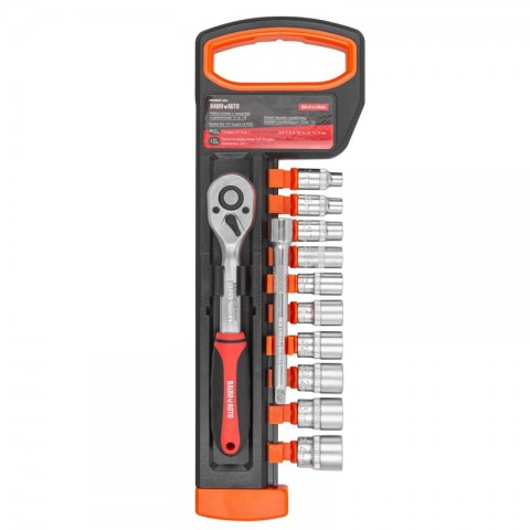 Набор инструментов, головки с трещоткой и удлинителем, набор 12пр., 1/4" (5-14мм) 54782 BM-014-5MSA