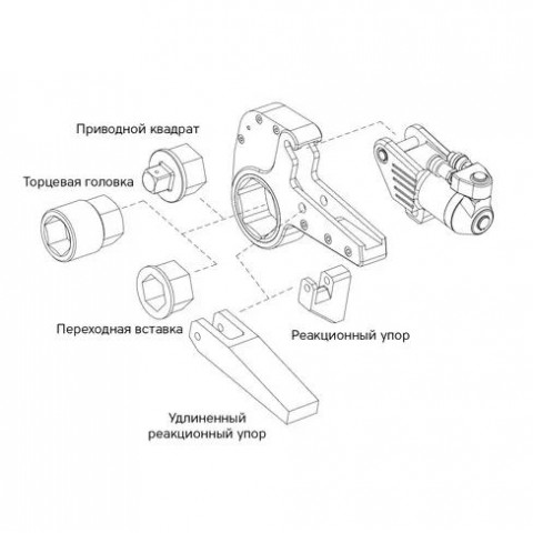 Гайковёрт гидравлический кассетный; 70 мм; 1055-10550 Нм