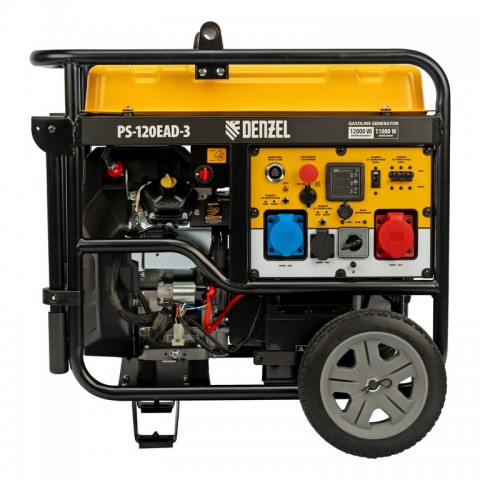 Генератор бензиновый PS-120EAD-3, 12 кВт,230/400 В, 40л, разъём ATS,перекл.режима,эл.старт Denzel