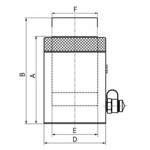 Гидравлический цилиндр (домкрат) с фиксирующей гайкой однополостной ДУ20Г150Г; 20 т; ход 150 мм