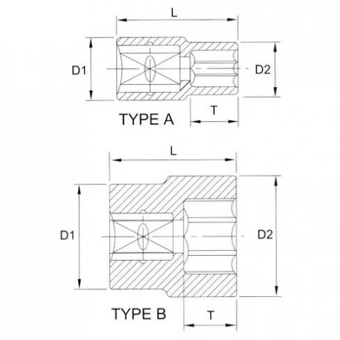 Головка торцевая 12гр. 1/4" 7 мм