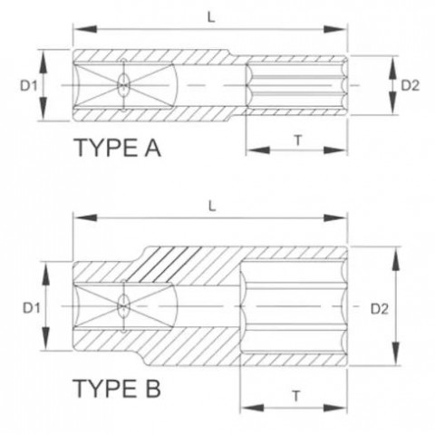 Головка торцевая глубокая 6гр. 1/4" 11 мм