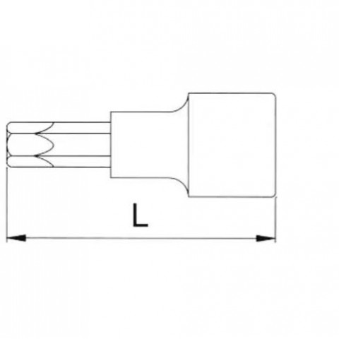 Головка торцевая с вставкой torx с отверстием 1/2" T27 L=55 мм
