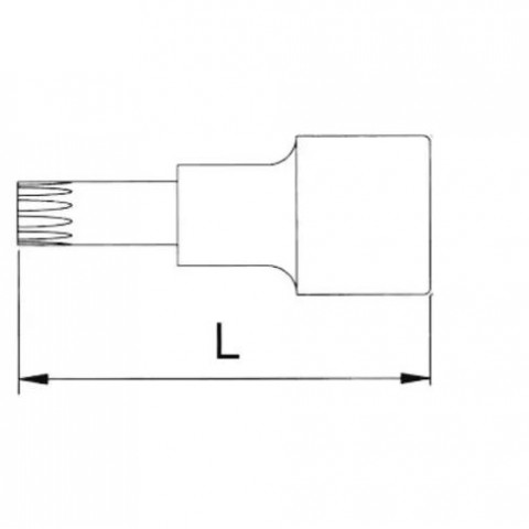 Головка торцевая с вставкой spline 1/2" M16 L=55 мм