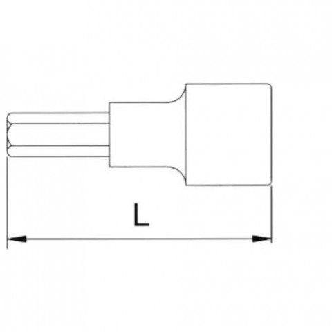 Головка торцевая с шестигранной вставкой 1/2" 7 мм L=55 мм