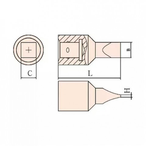 Головка с шлицевой вставкой искробезопасная 1/2" 2х13 мм