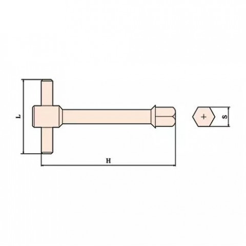 Ключ T-образный шестигранный с бегунком искробезопасный 14 мм
