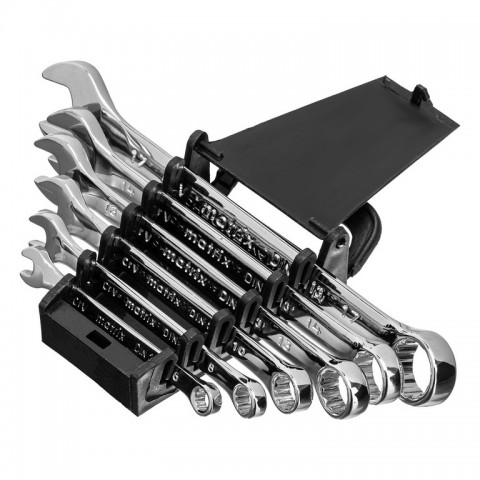 Набор ключей комбинированных, 6-17 мм, 6 шт, CrV, полированный хром Matrix