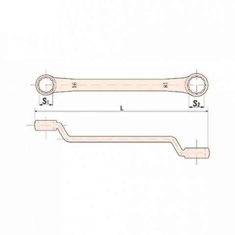 Ключ накидной 45 гр. искробезопасный 1/4"x5/16"