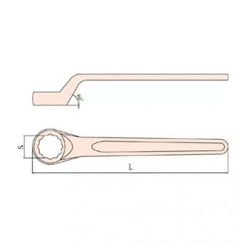 Ключ накидной односторонний 45 гр. искробезопасный 60 мм