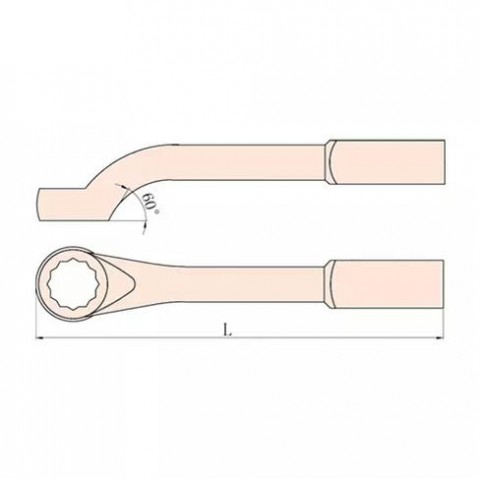 Ключ накидной ударный 60 гр. "американский тип" искробезопасный 60 мм
