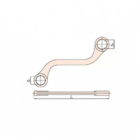 Ключ накидной изогнутый S-образный искробезопасный 21x26 мм