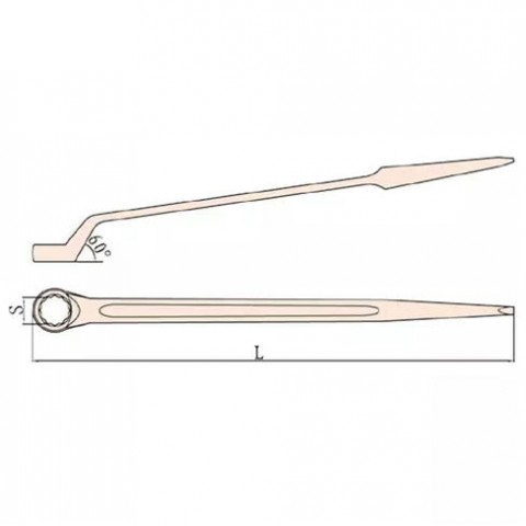 Ключ накидной строительный 60 гр. искробезопасный 60 мм