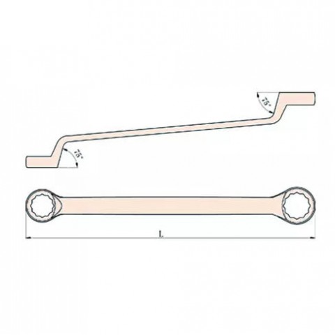 Ключ накидной 45 гр. искробезопасный 19x24 мм
