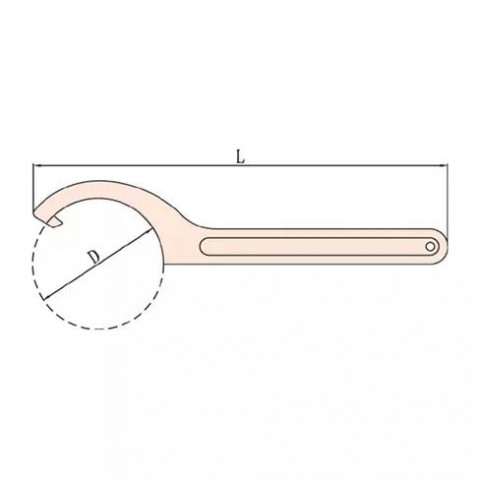 Ключ радиусный для шлицевых гаек искробезопасный 58-62 мм