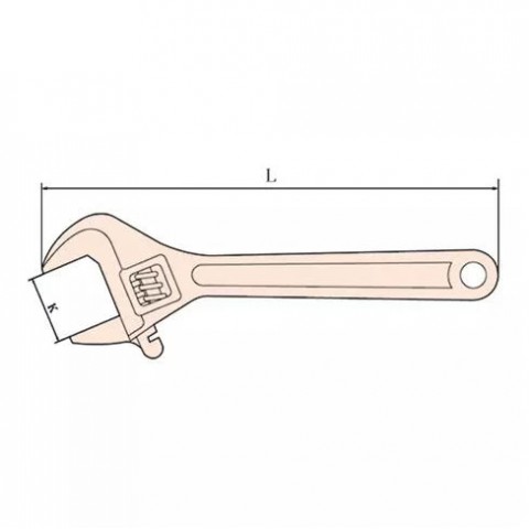 Ключ разводной с изолированной ручкой искробезопасный 0-24 мм, 200 мм