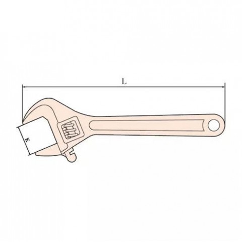 Ключ разводной с окрашенной ручкой искробезопасный 0-18 мм, 150 мм
