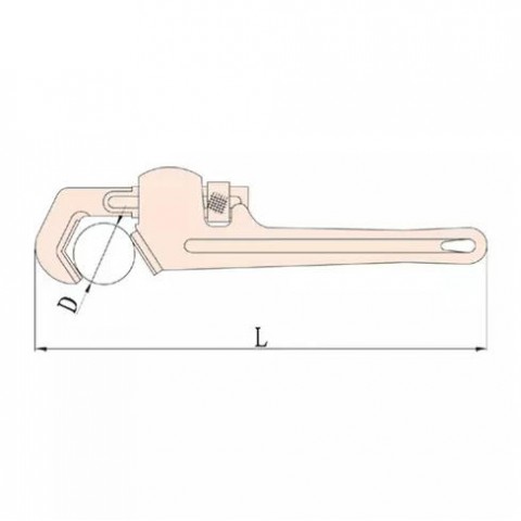 Ключ трубный 6гр. искробезопасный 0-50 мм, 350 мм