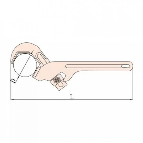 Ключ трубный 6гр., 90гр. искробезопасный 0-30 мм, 250 мм