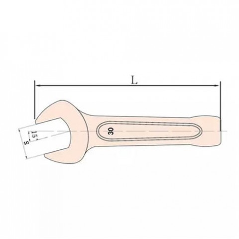 Ключ рожковый ударный усиленный искробезопасный 1-3/4"