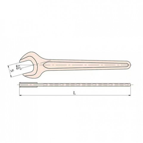 Ключ рожковый односторонний облегченный искробезопасный 24 мм
