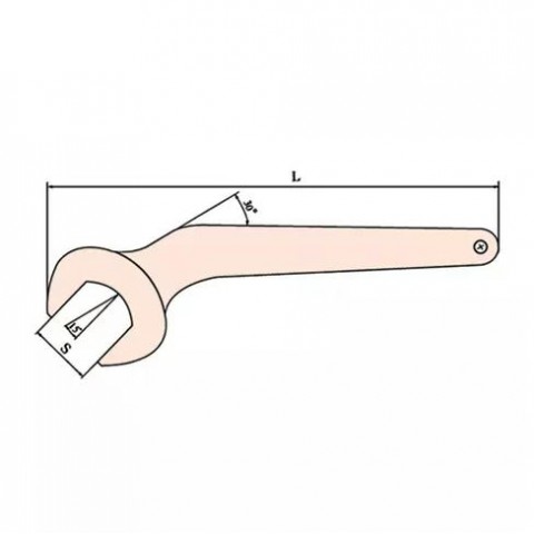 Ключ рожковый загнутый искробезопасный 46 мм