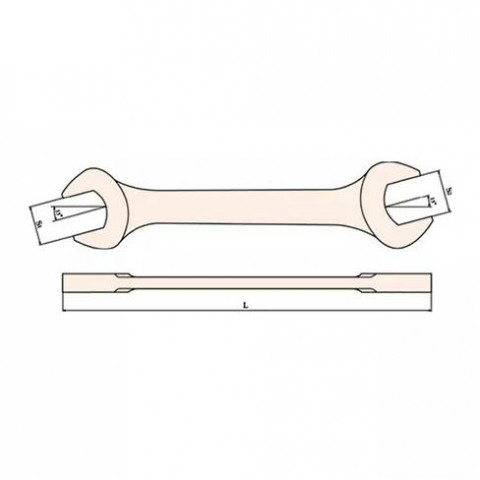 Ключ рожковый искробезопасный 7/16"x1/2"