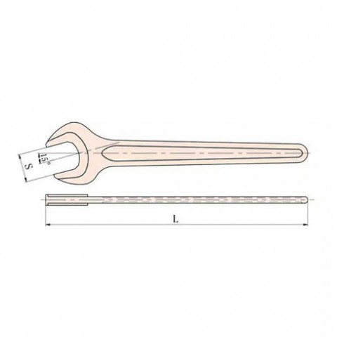 Ключ рожковый односторонний облегченный искробезопасный 12 мм