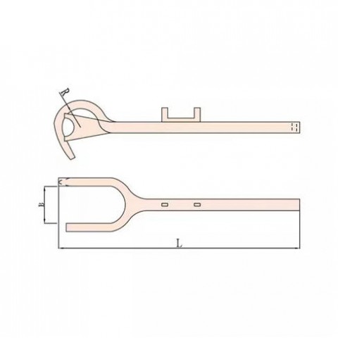Ключ вентильный искробезопасный 50 мм, R=22,5 мм