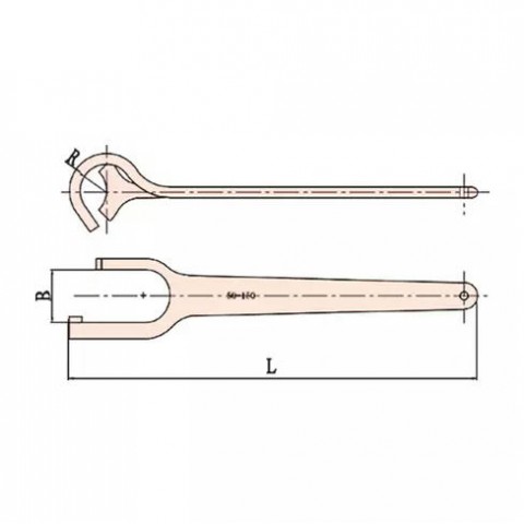 Ключ вентильный искробезопасный 40 мм, R=20 мм
