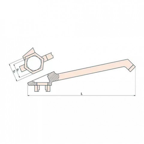 Ключ для пробок искробезопасный 38х52 мм, длина 300 мм