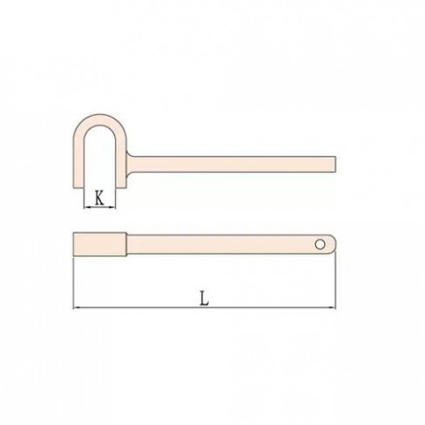 Ключ вентильный U-образный искробезопасный 35х400 мм