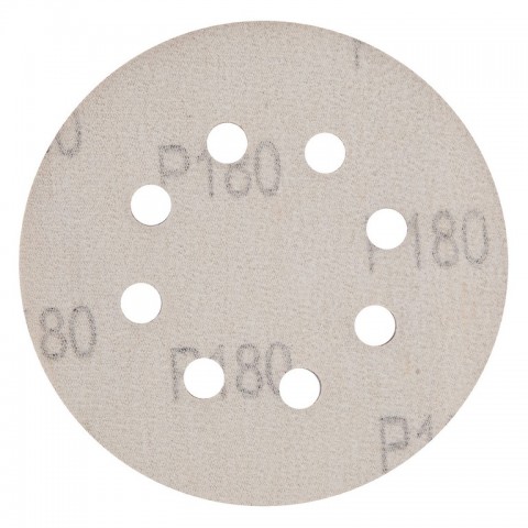 Круг абразивный на ворсовой подложке под "липучку", перфорированный, P 180, 125 мм, 5 шт Matrix