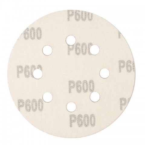 Круг абразивный на ворсовой подложке под "липучку", перфорированный, P 600, 125 мм, 5 шт Сибртех