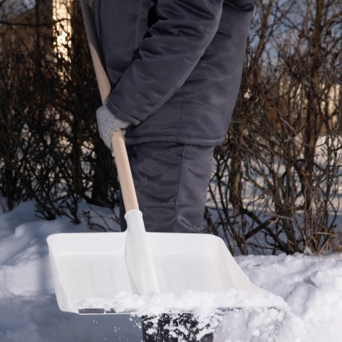 Лопата для уборки снега пластиковая, белая, 420 х 425 мм, без черенка, Россия, Сибртех