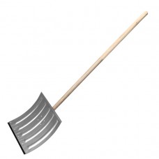 Лопата для уборки снега стальная оцинкованная, 420х370х1370 мм, деревянный черенок, Россия Сибртех