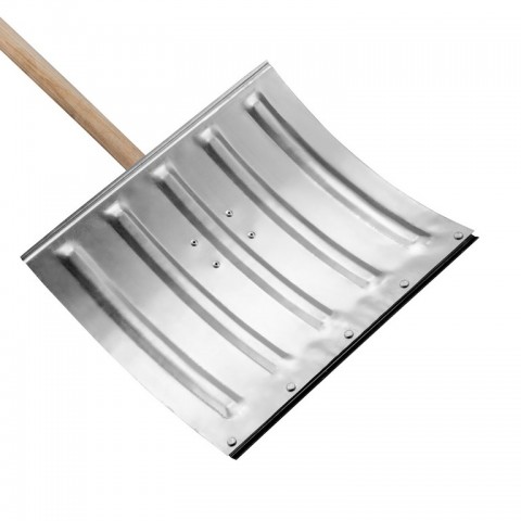 Лопата для уборки снега стальная оцинкованная, 420х370х1370 мм, деревянный черенок, Россия Сибртех