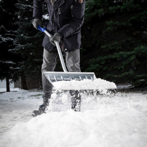 Лопата для уборки снега алюминиевая, 465 х 340 х 1300 мм, стальной черенок, Palisad