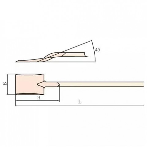 Лопата совковая с длинной ручкой искробезопасная, штык 240 мм, длина 1450 мм