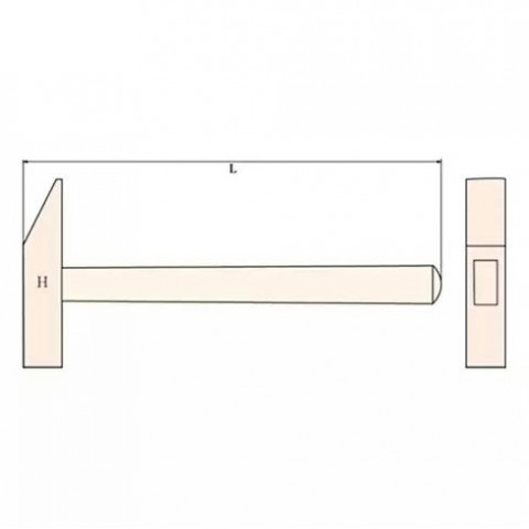 Молоток "японский тип" искробезопасный 230гр., ручка из дерева гиккори