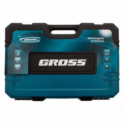 Набор инструментов, 1/4", 1/2", CrV, 120 зубьев, 115 предметов Gross