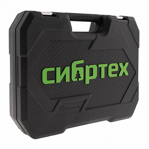 Набор инструментов 89 предметов, CrV 1/2", 1/4" Сибртех