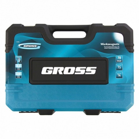 Набор инструментов, 1/4", 1/2", CrV, 120 зубьев, 78 предметов Gross