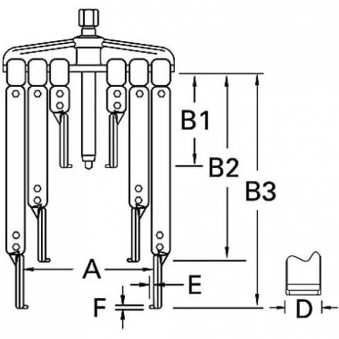 Набор съемников двухлапых, американского типа (100, 200, 250 мм)