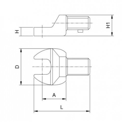 Насадка для динамометрического ключа рожковая 39 мм с посадочным квадратом 14*18
